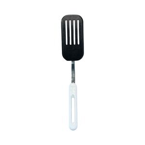 Bonny USA Vintage Slotted Spatula Turner Black Nylon White Handle Metal Neck